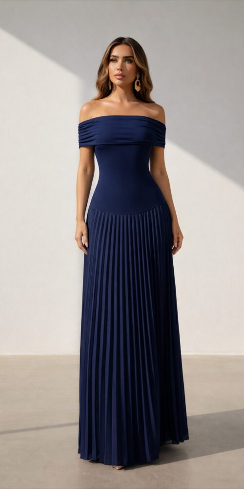 NAVY COLOR OFF SHOULDER TIGHT TILL WAIST - Image 2