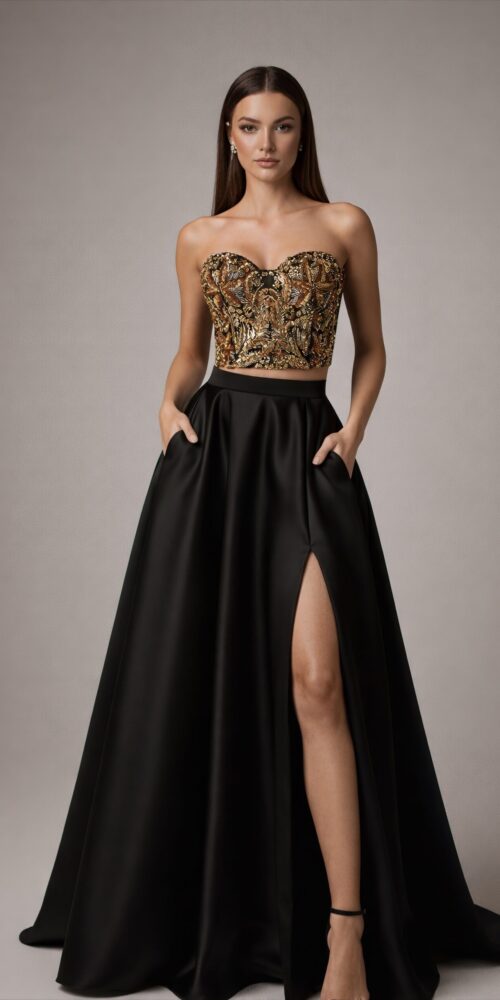 Golden Corset Black Glam Skirt