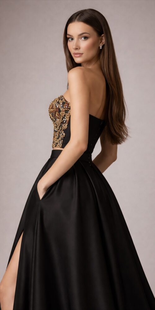 Golden Corset Black Glam Skirt - Image 2