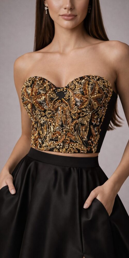 Golden Corset Black Glam Skirt - Image 3