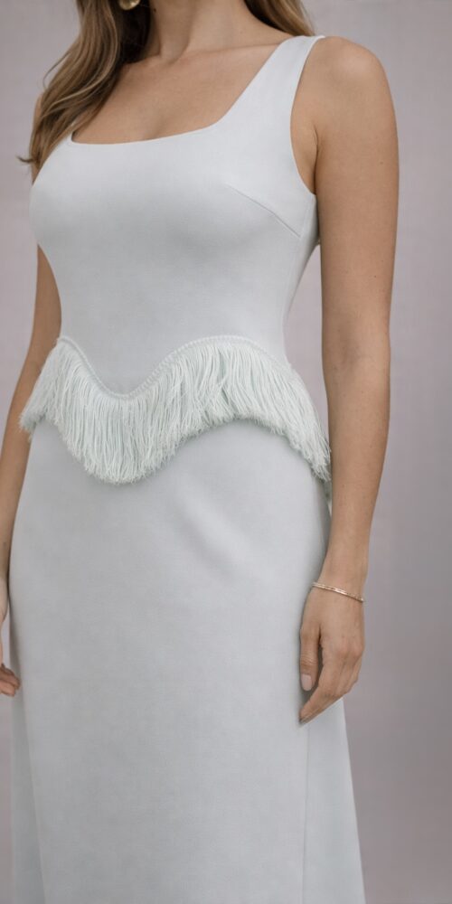 Turcuas Set Top Withbuttom Skirt With Hair At The Ends - Image 2