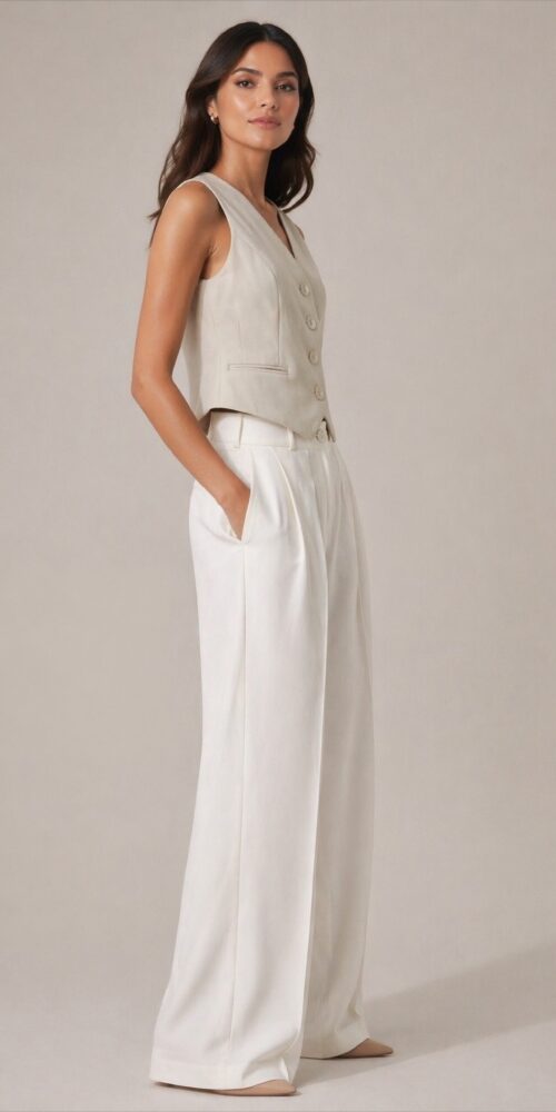 Beige Vest Formal - Image 2