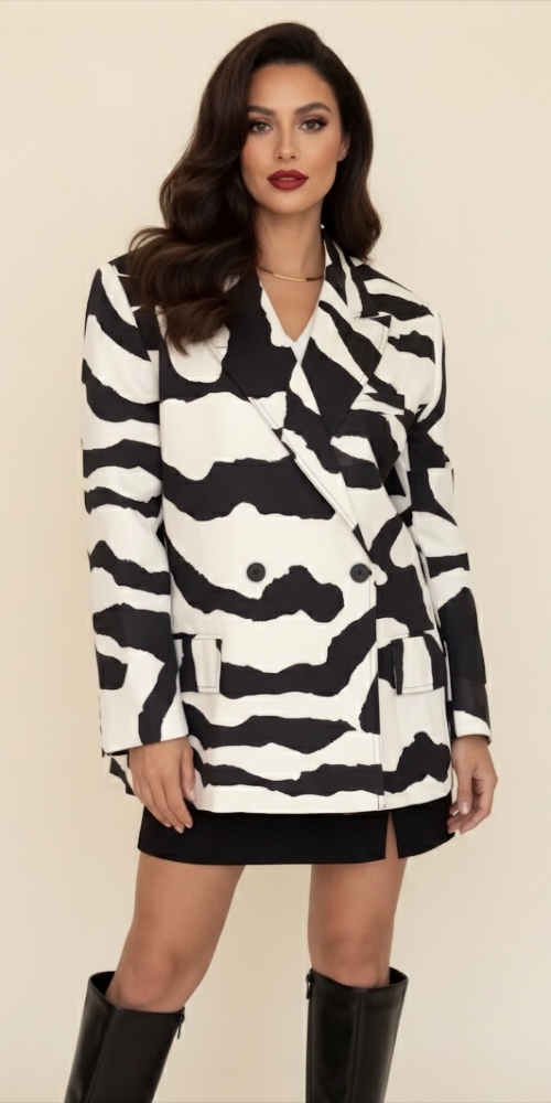 Monochrome Zebra Blazer - Image 3