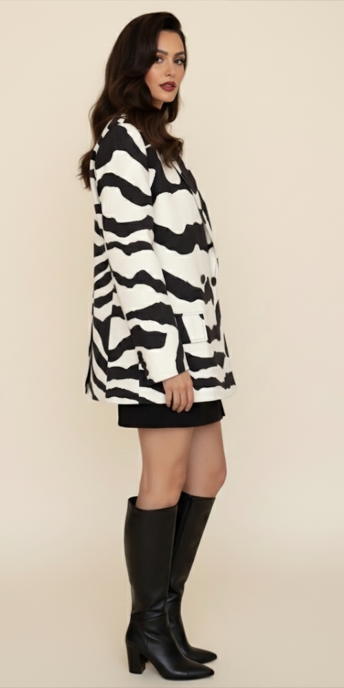 Monochrome Zebra Blazer - Image 2