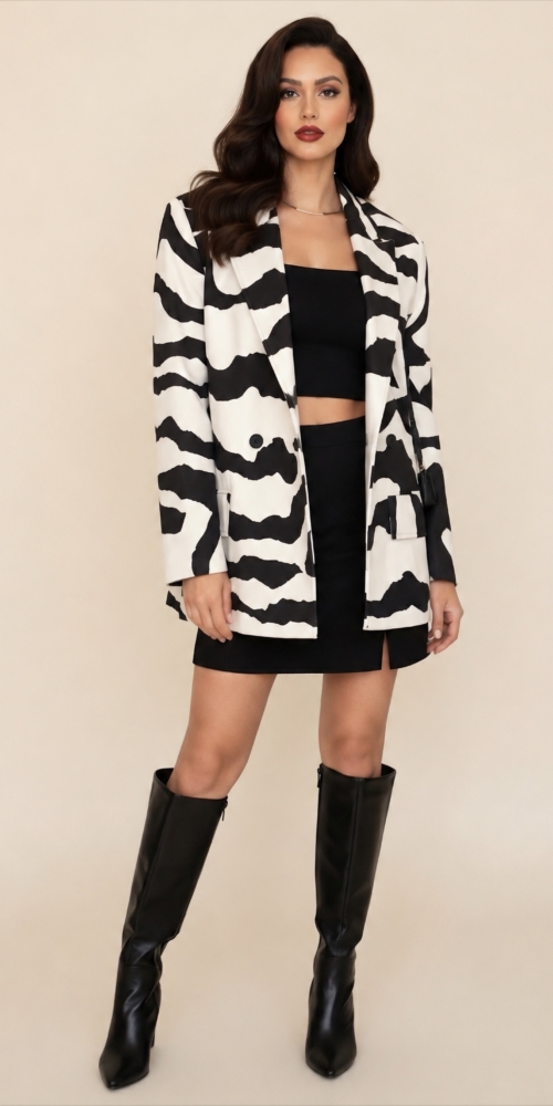 Monochrome Zebra Blazer - Image 4