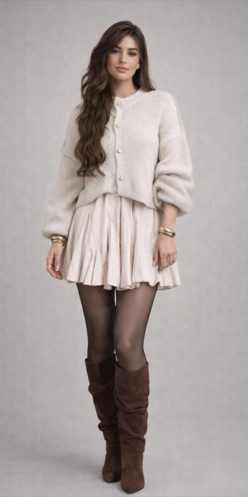 Apricot Latte Oversized Knit Sweater