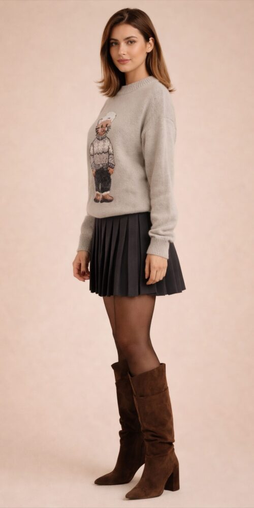 Cozy Muse Teddy Knit Sweater - Image 2