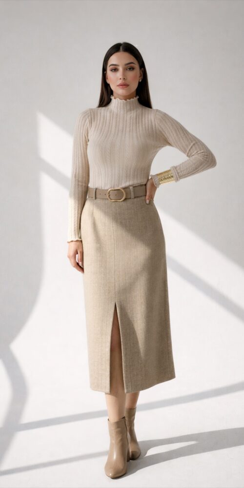 Sandstone Midi Skirt